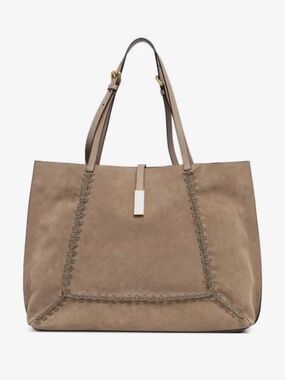 Pollini - Austin whipstitch-trim suede tote bag